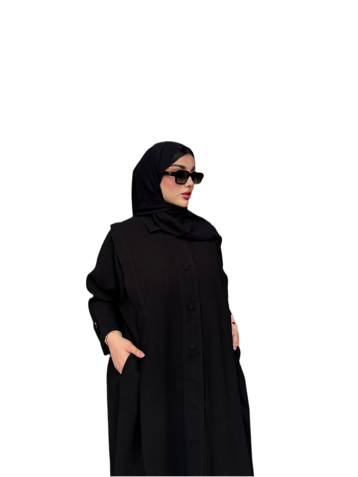 عباية من الكريب الأسود