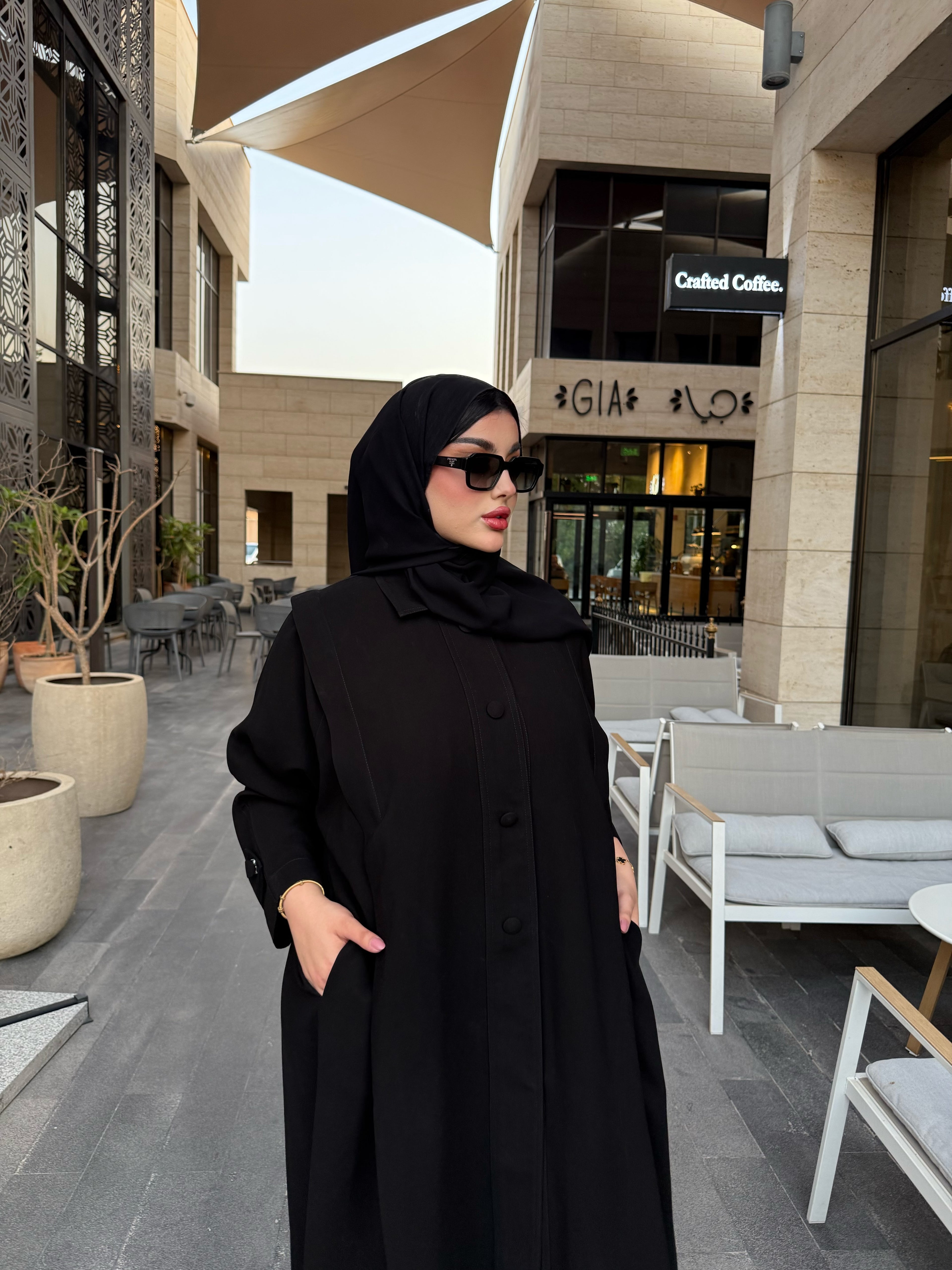 BLACK CREPE ABAYA