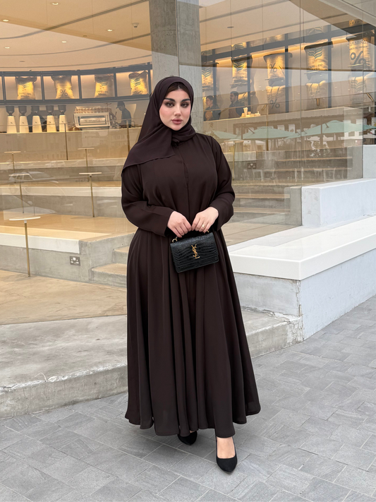 Flared brown abaya