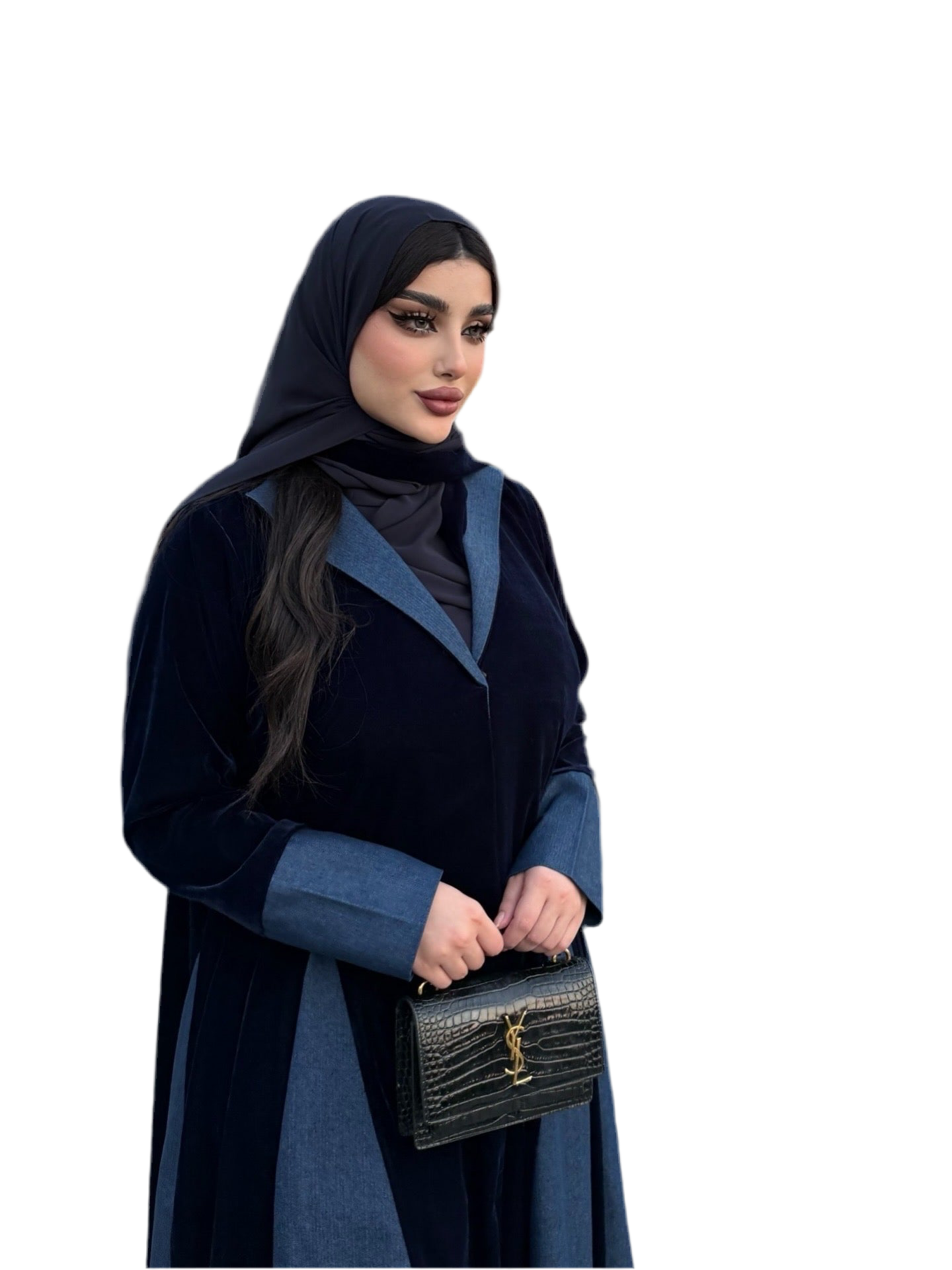 مخمل أزرق داكن وجينز