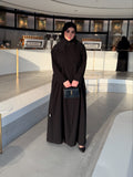 BLACK CREPE ABAYA WITH SIDE POCKETS