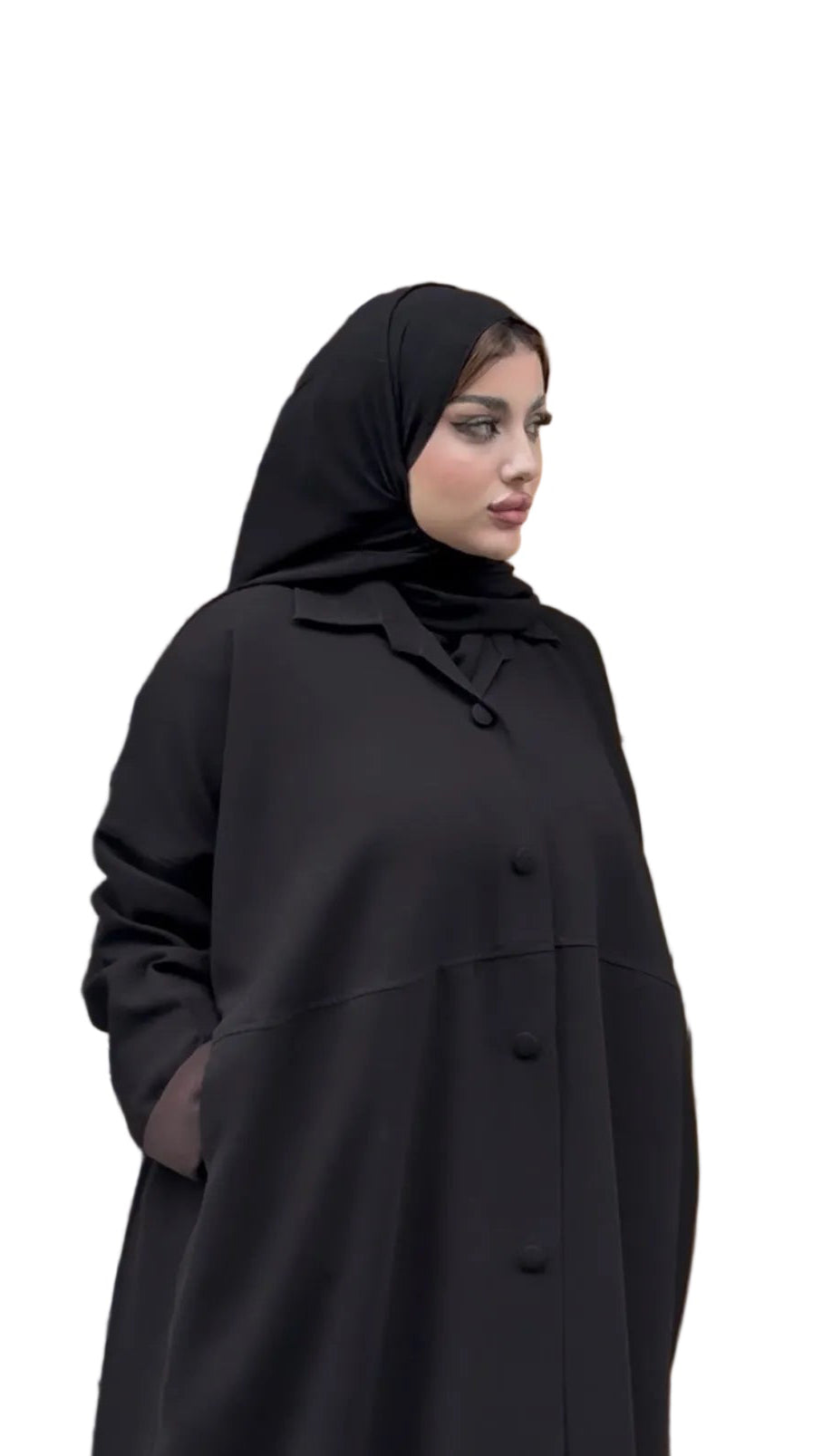 Black abaya with brown lining sleeves